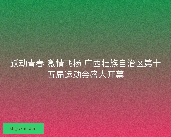 跃动青春 激情飞扬 广西壮族自治区第十五届运动会盛大开幕